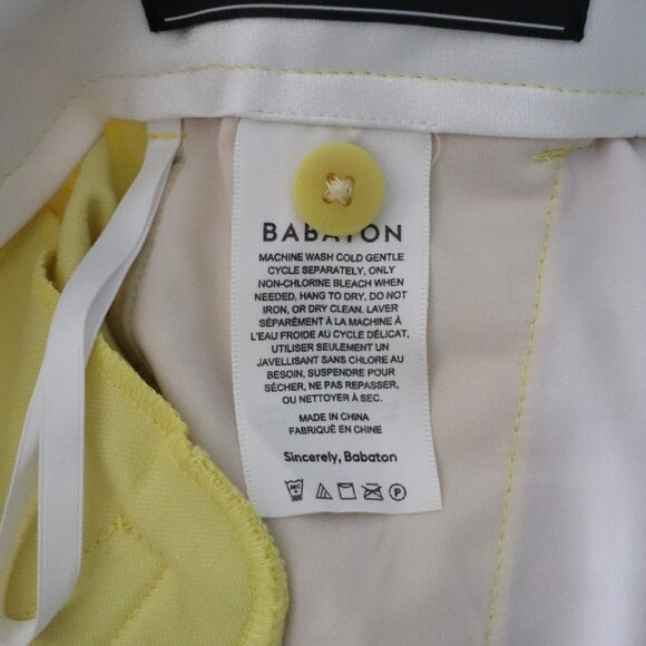 Babaton Aritzia Women's Sz 0 Yellow Atelier Straight Leg Casual Trouser Pants - Picture 12 of 13